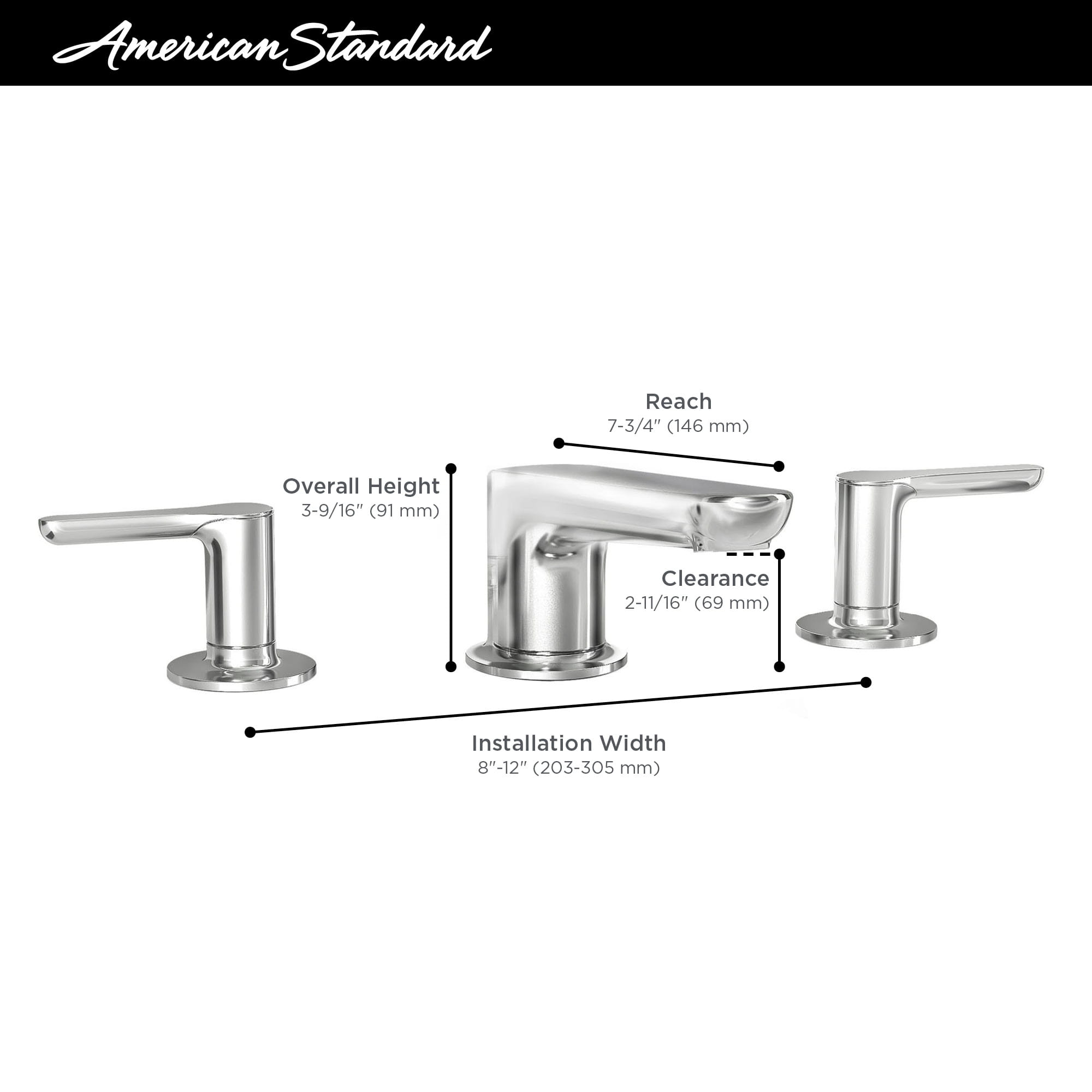 Studio® S Widespread Low Spout Lever Handles 1.2 gpm/4.5 L/min With Lever Handles
